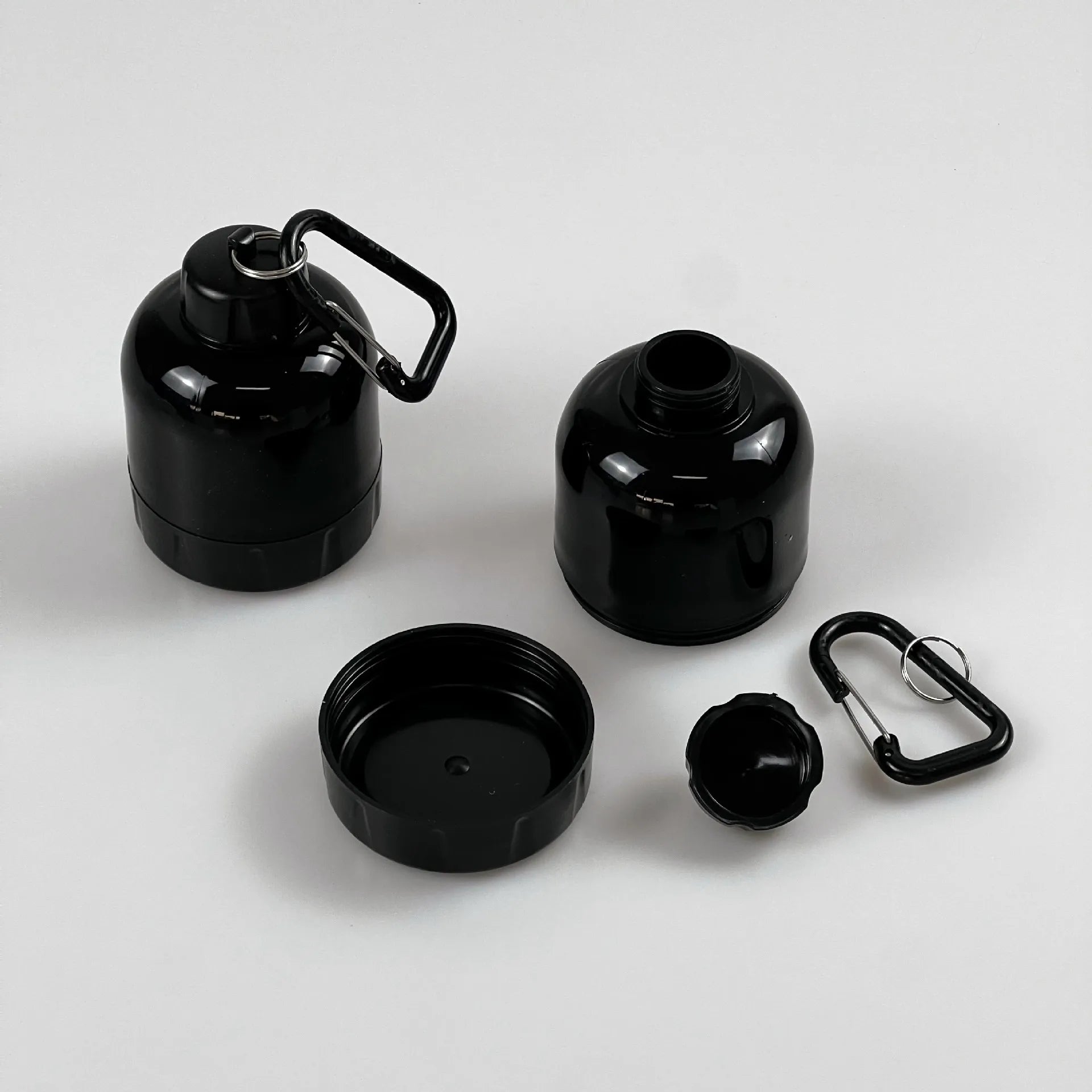 100mL Protein Powder Shaker Cup Keychain Portable Funnel Powder Box, Fitness Supplement Portioning Bottle, Sports Portioning Box