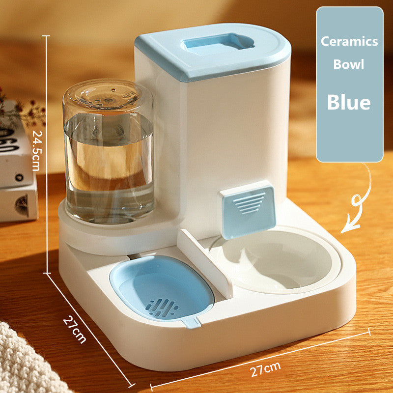 Automatic Pet Feeder with Stainless Steel Bowls – Gravity Food & Water Dispenser for Cats & Dogs