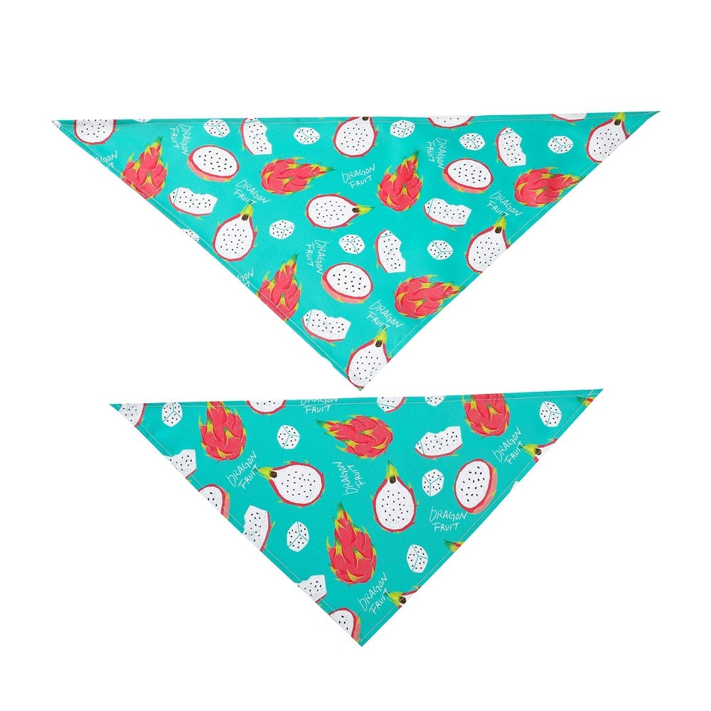 Fruit Print Cotton Pet Bandana | Adjustable Dog & Cat Scarf