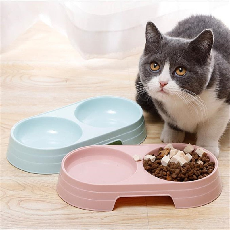 Modern Double Pet Bowl for Dogs & Cats | Food & Water Feeder