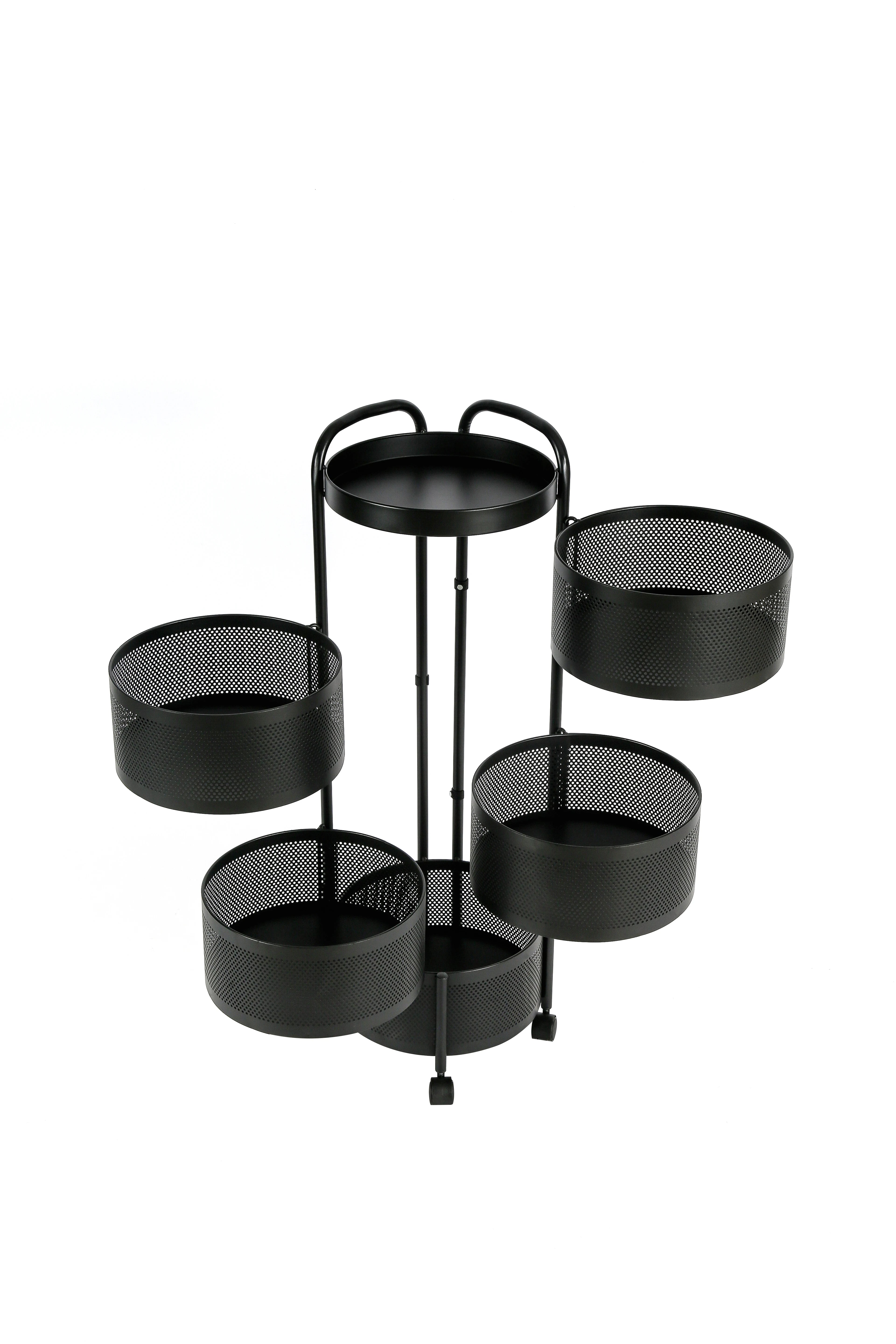 #￥5 Tier Rotating Kitchen Baskets Fruit and Vegetable Storage Kitchen Organization Solutions Rotating Pantry Organizers