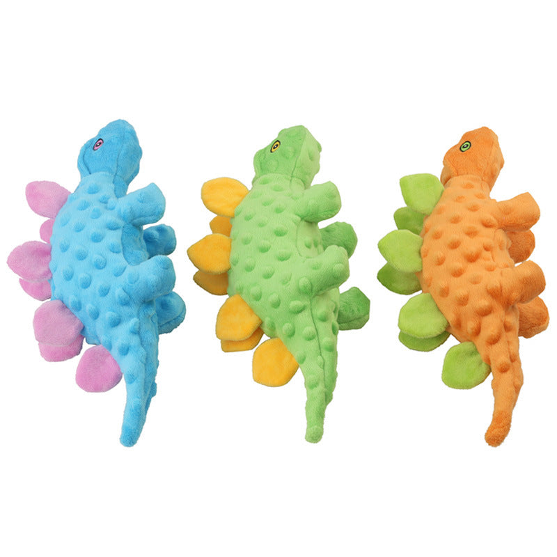 New Pet Plush Sound Toy Dinosaur Dog Relief Moaning Teeth Cleaning Cartoon Stegosaurus Toy