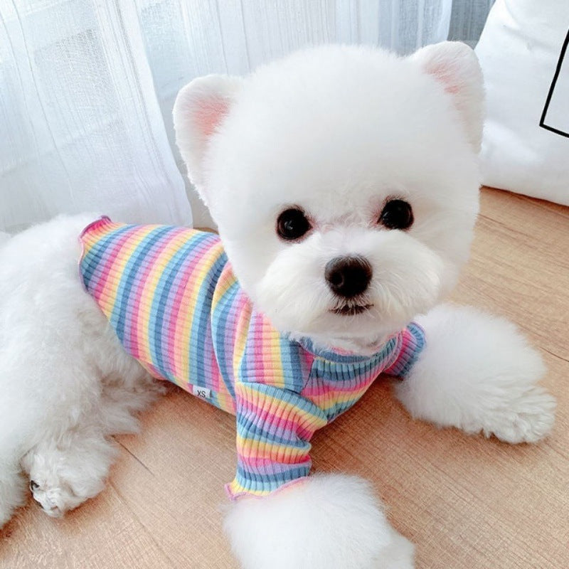 Rainbow Pet T-Shirt – Lightweight Casual Shirt for Small Dogs & Cats
