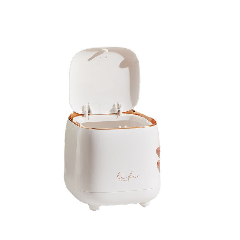 Desktop Trash Can with Lid – Press-Top Mini Waste Bin for Coffee Table, Office & Bathroom
