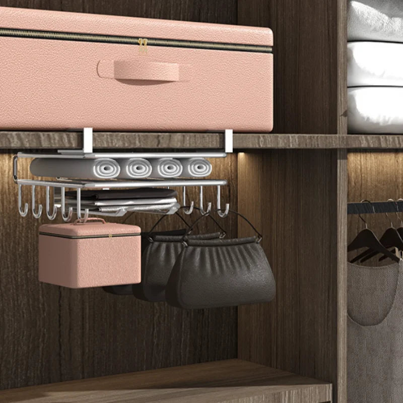 No-Drill 304 Stainless Steel 2-Tier Cabinet Organizer, Multifunctional Rack for Cutting Boards, Towels & Cups, Kitchen Storage