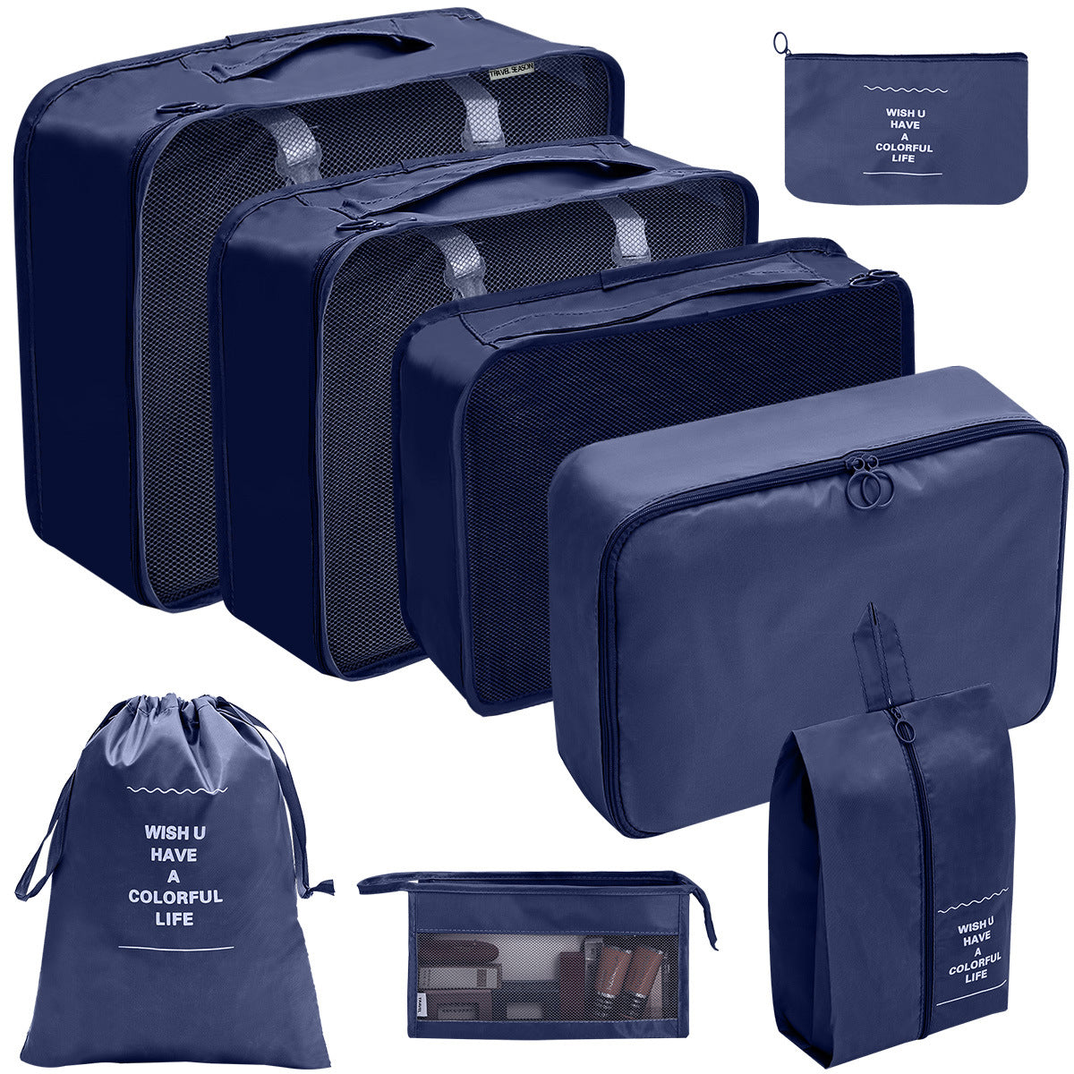 Travel Storage Bag Set for Toiletries Cosmetics and Digital Accessories