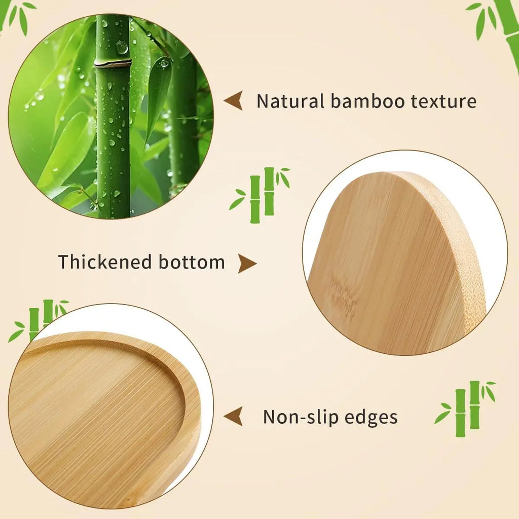 Bamboo Tray for Bathroom Small Wooden Trays Oval Decorative Tray for Organizing Accessories Vanity Trays Soap Dish for Kitchen