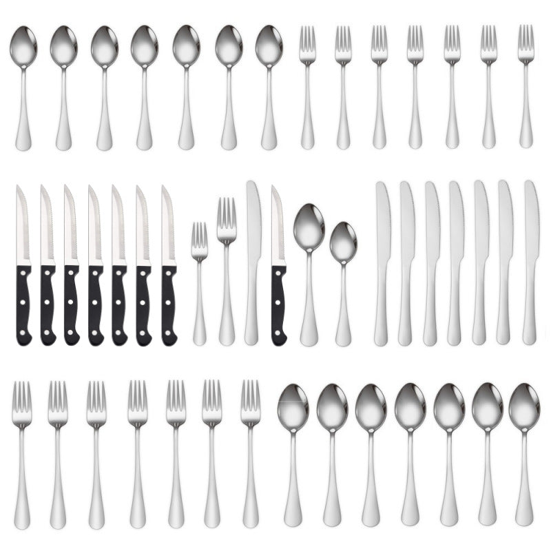 48-Piece Stainless Steel Cutlery Set – Premium Flatware Set for 8 | Knives, Forks & Spoons