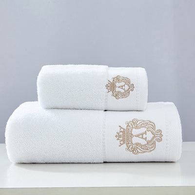 Luxury 100% Cotton Embroidered Towel Set – Soft Bath & Hand Towels