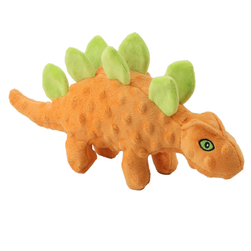 New Pet Plush Sound Toy Dinosaur Dog Relief Moaning Teeth Cleaning Cartoon Stegosaurus Toy