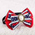 Adjustable Pet Bow Tie Collar – Stitched Silk Diamond Print Bow Tie for Cats & Dogs