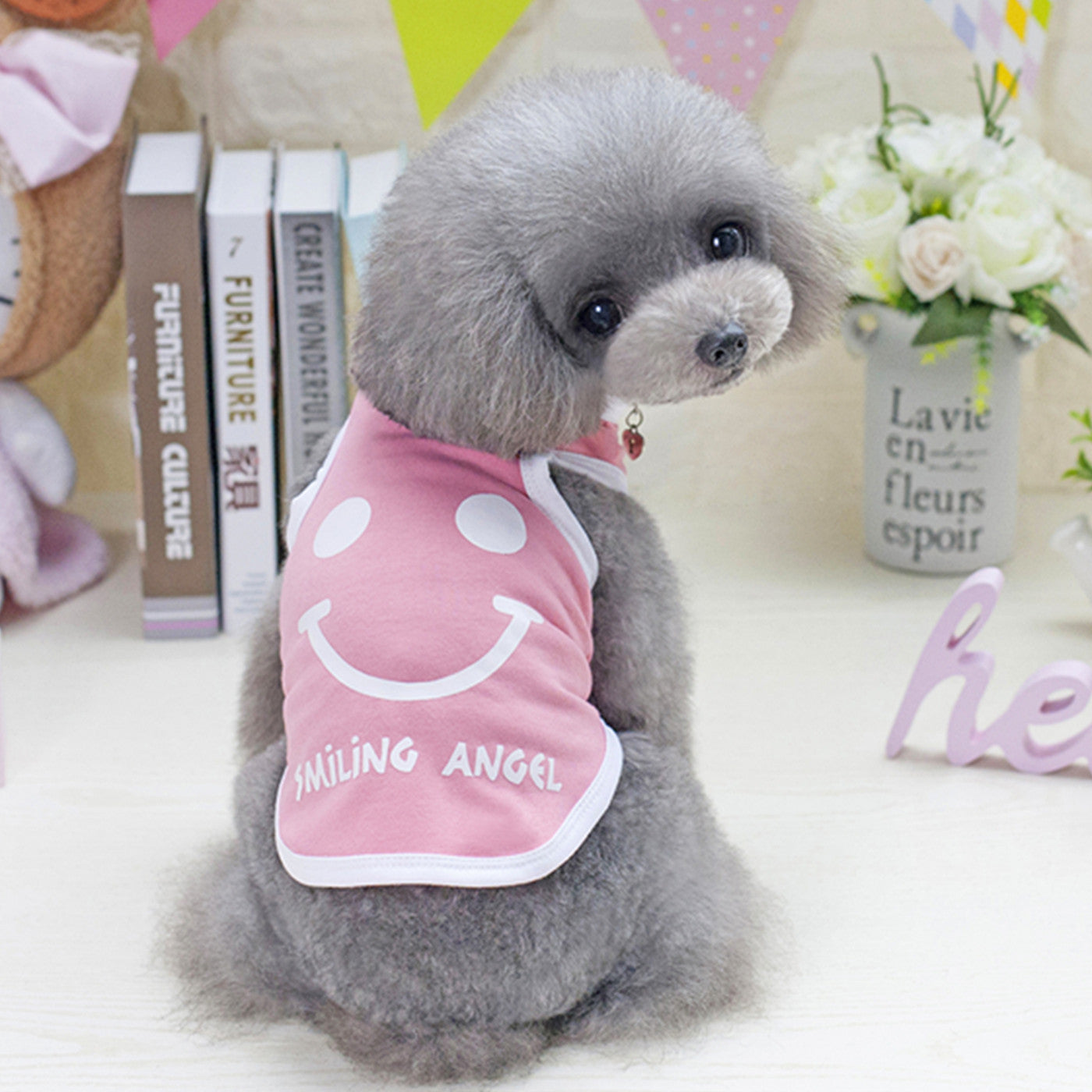 Pet Dog Clothes Teddy Bear New Cool Smile Cat Spring And Summer Vest Clothing