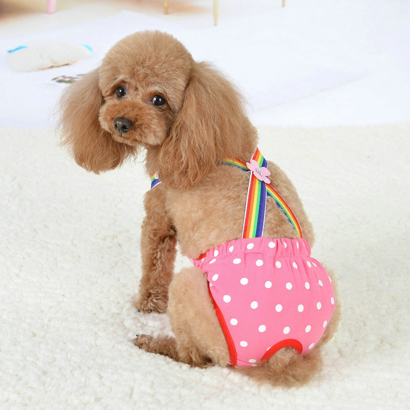 Pet Cute Suspenders Physiological Pants Dog Physiological Pants Safety Pants Bitch Menstrual Pants Anti-Harassment