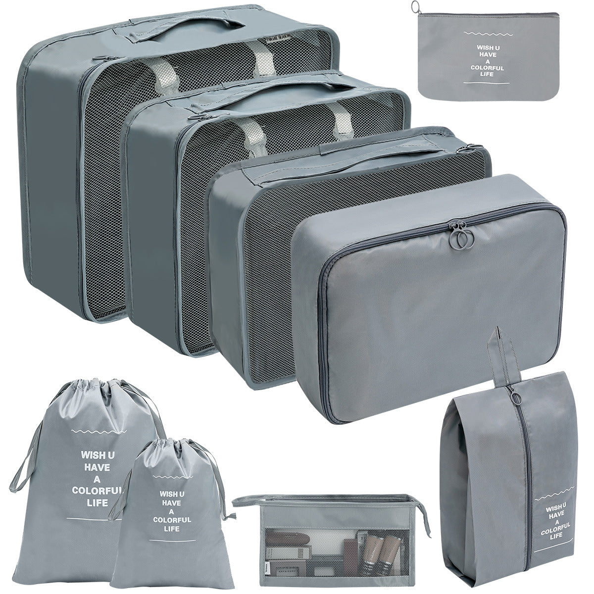 Travel Storage Bag Set for Toiletries Cosmetics and Digital Accessories