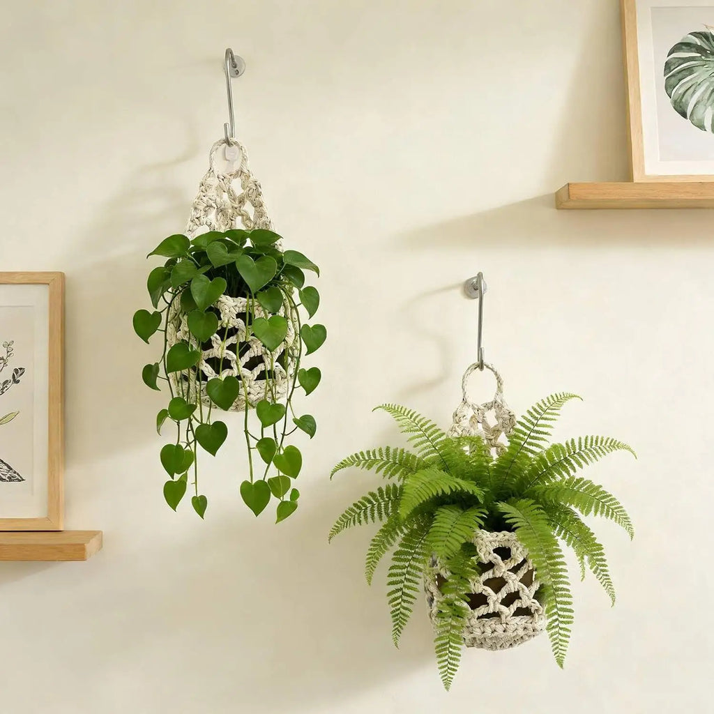 Wall Plant Hanger Space Saving Storage Home Decor Boho Plant Hanger Flower Pot Holder for Bedroom Living Room Kitchen Door