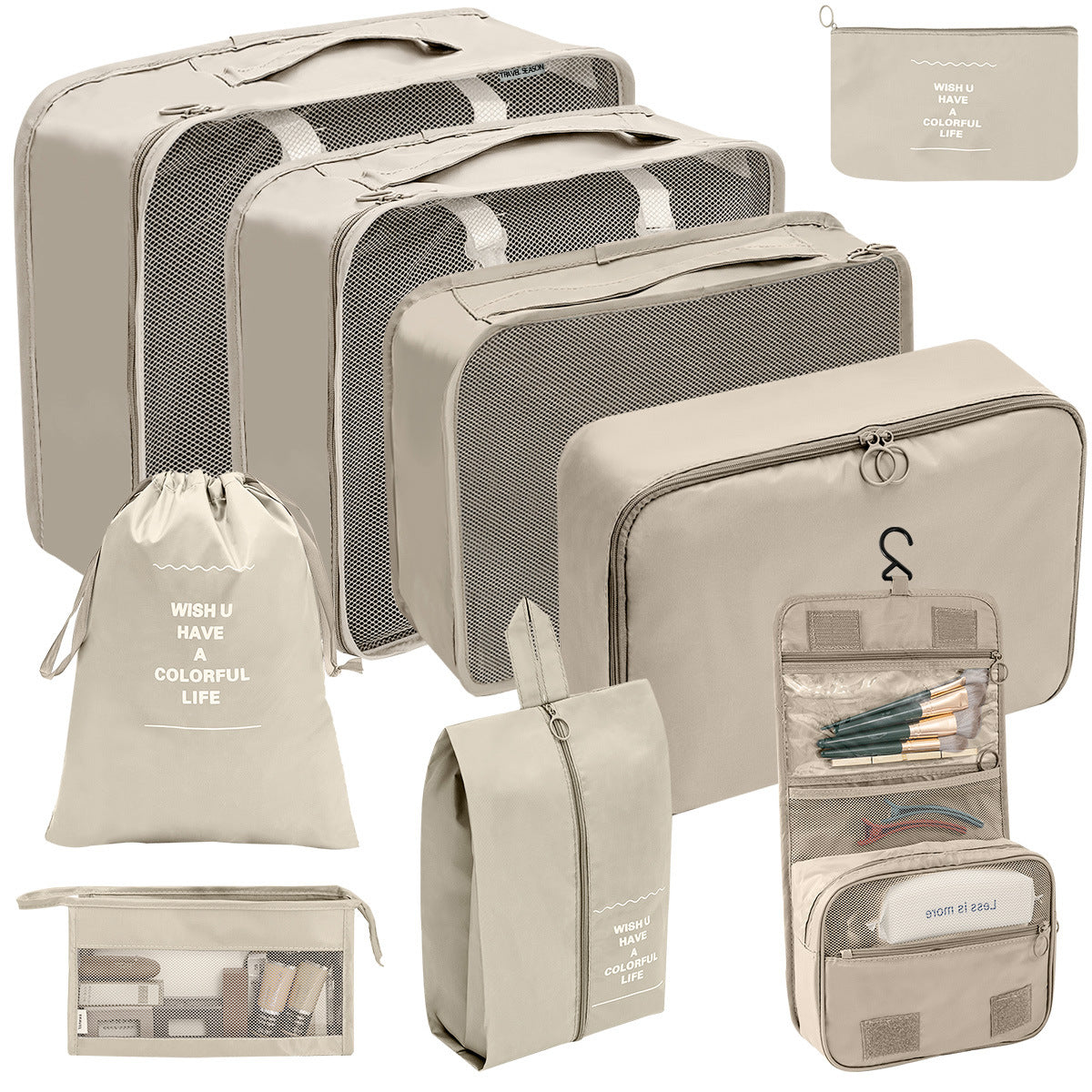 Travel Storage Bag Set for Toiletries Cosmetics and Digital Accessories