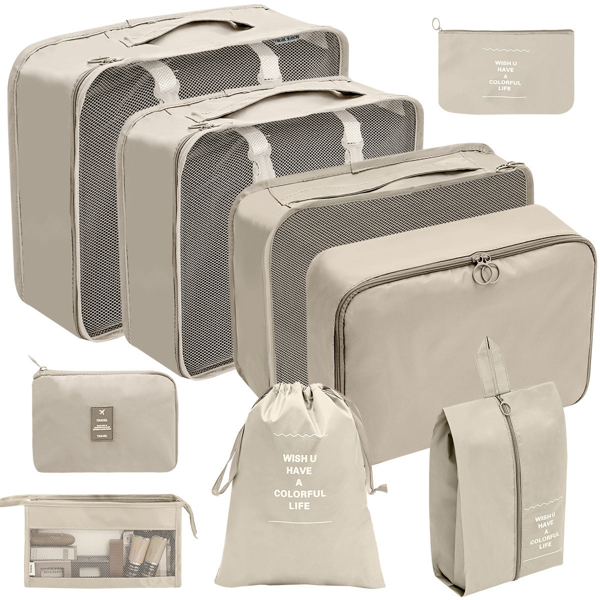 Travel Storage Bag Set for Toiletries Cosmetics and Digital Accessories