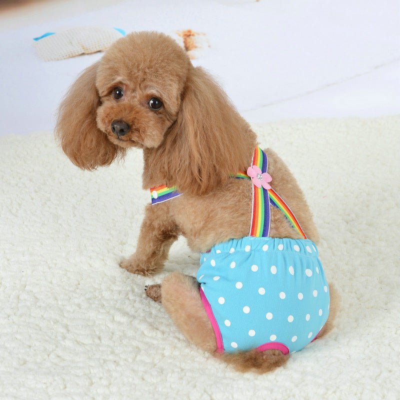 Pet Cute Suspenders Physiological Pants Dog Physiological Pants Safety Pants Bitch Menstrual Pants Anti-Harassment