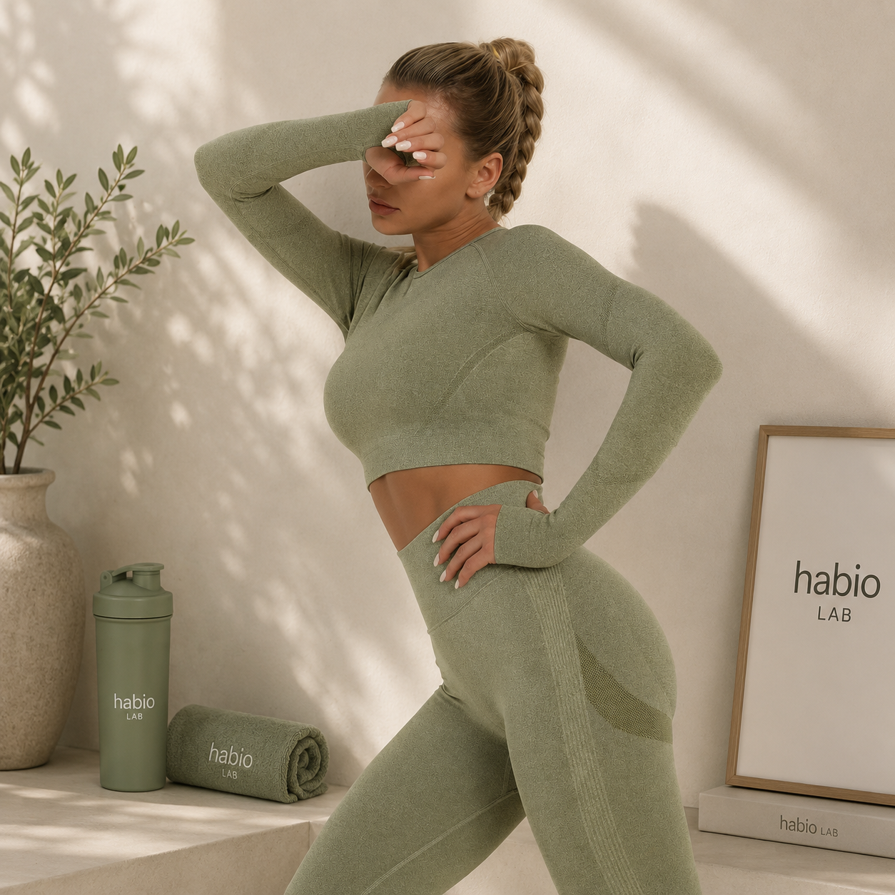 Seamless Women Gym Set Long Sleeve Top High Waist Belly Control Sport Leggings Gym Clothes Seamless Sport Suit Sexy Booty Girls