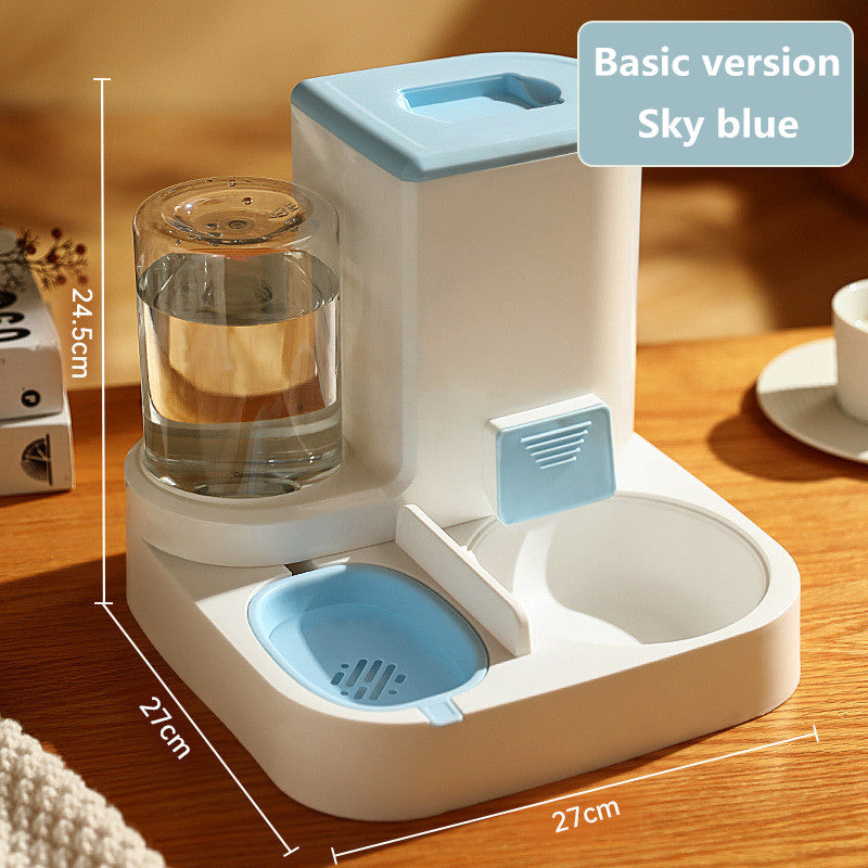 Automatic Pet Feeder with Stainless Steel Bowls – Gravity Food & Water Dispenser for Cats & Dogs
