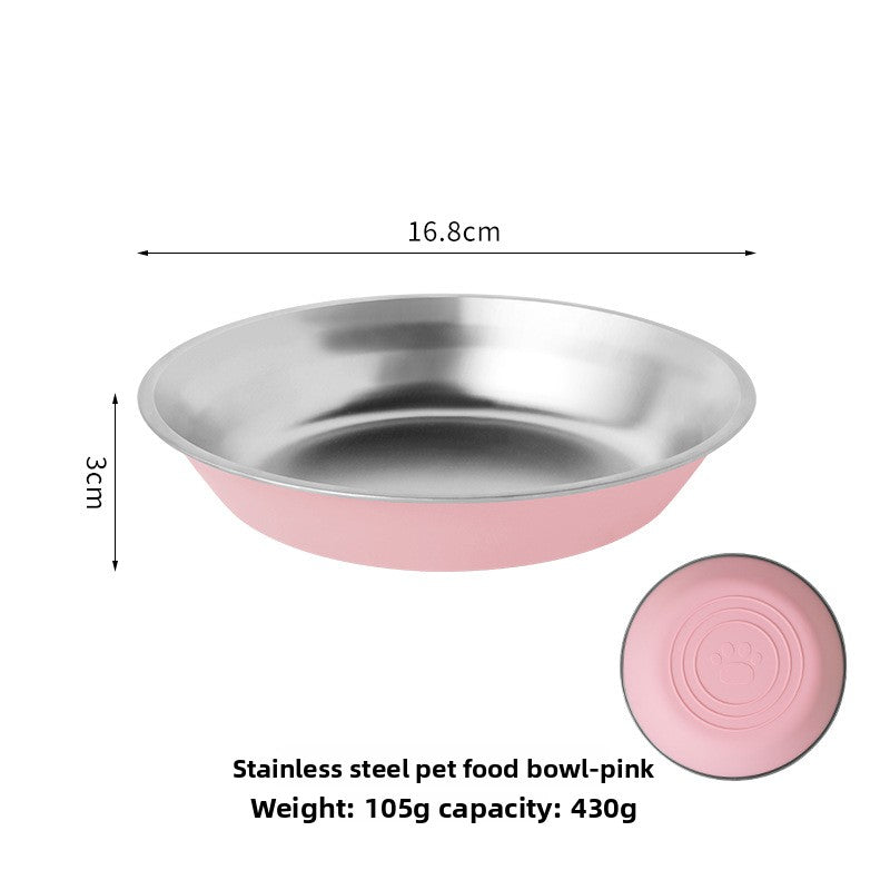 Stainless Steel Dog Bowl, Anti-Tip Dog Bowl, Pet Bowl, Cat Bowl, Food Bowl, Water Bowl, Silicone Bottom, Non-Slip Pet Food Bowl
