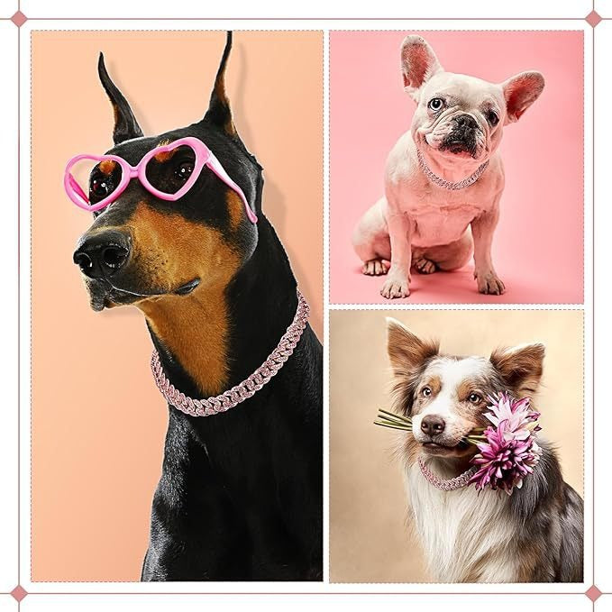 Luxury Cuban Link Pet Collar | Rhinestone Necklace for Dogs & Cats
