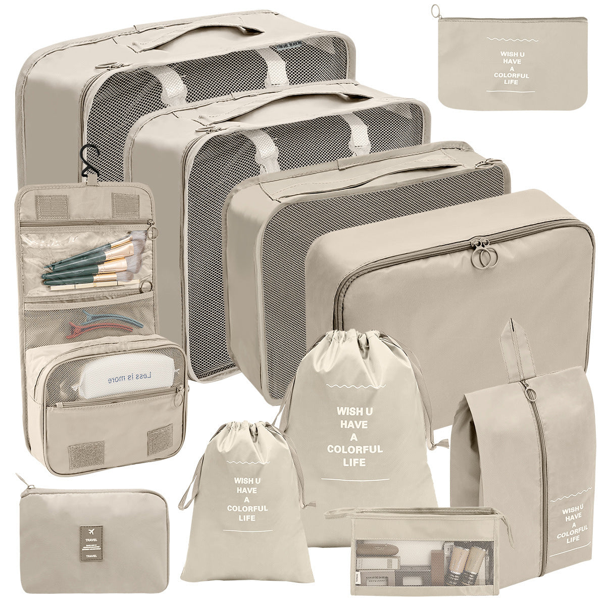Travel Storage Bag Set for Toiletries Cosmetics and Digital Accessories