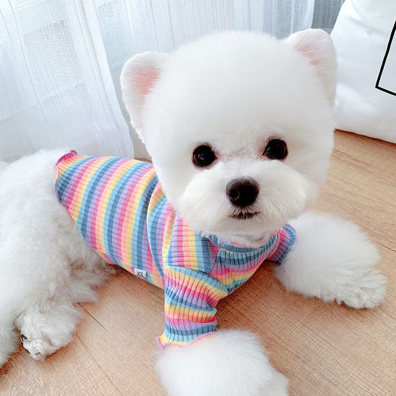Rainbow Pet T-Shirt – Lightweight Casual Shirt for Small Dogs & Cats