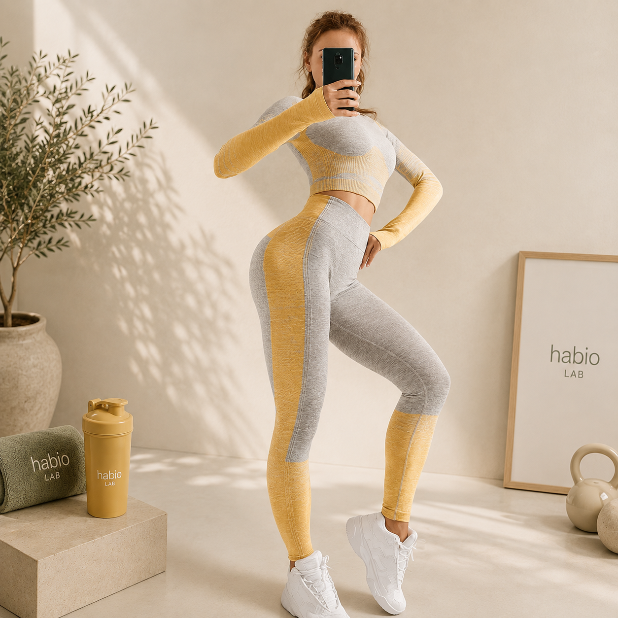 Sport Set Women Seamless Yoga Set Women Gym Clothes Long Sleeve Ombre Legging set High Waisted Winter Gym Wear Tight Yoga Suit