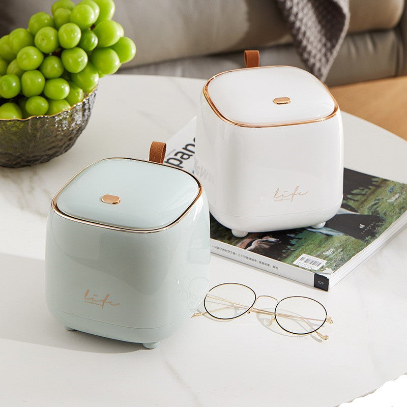 Desktop Trash Can with Lid – Press-Top Mini Waste Bin for Coffee Table, Office & Bathroom
