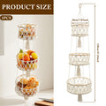 3 Tier Hanging Fruit Basket Handmade Woven Hanging Storage Basket Flower Pot Planter Hanger Garden Decoration Kitchen Basketry