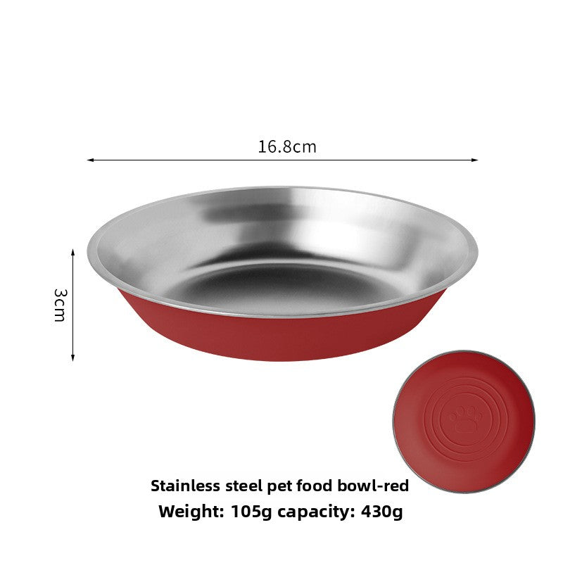 Stainless Steel Dog Bowl, Anti-Tip Dog Bowl, Pet Bowl, Cat Bowl, Food Bowl, Water Bowl, Silicone Bottom, Non-Slip Pet Food Bowl