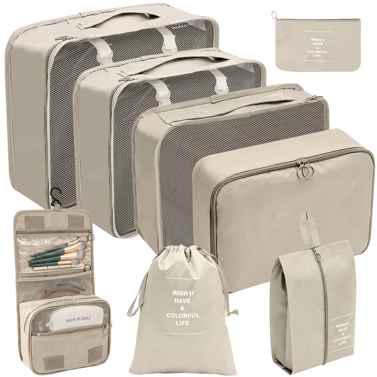 Travel Storage Bag Set for Toiletries Cosmetics and Digital Accessories