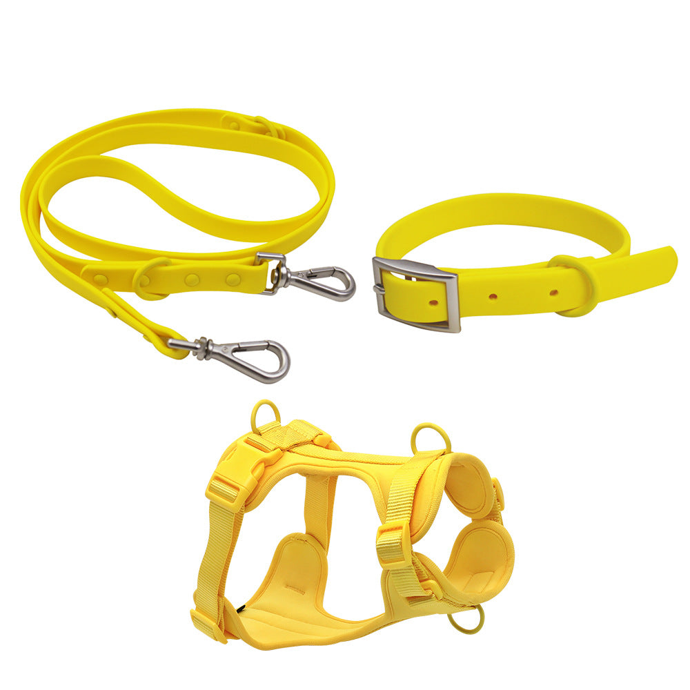Waterproof PVC Dog Harness & Leash Set – Adjustable Anti-Bite Harness for Small & Medium Dogs