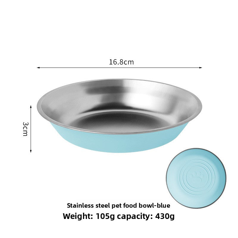 Stainless Steel Dog Bowl, Anti-Tip Dog Bowl, Pet Bowl, Cat Bowl, Food Bowl, Water Bowl, Silicone Bottom, Non-Slip Pet Food Bowl