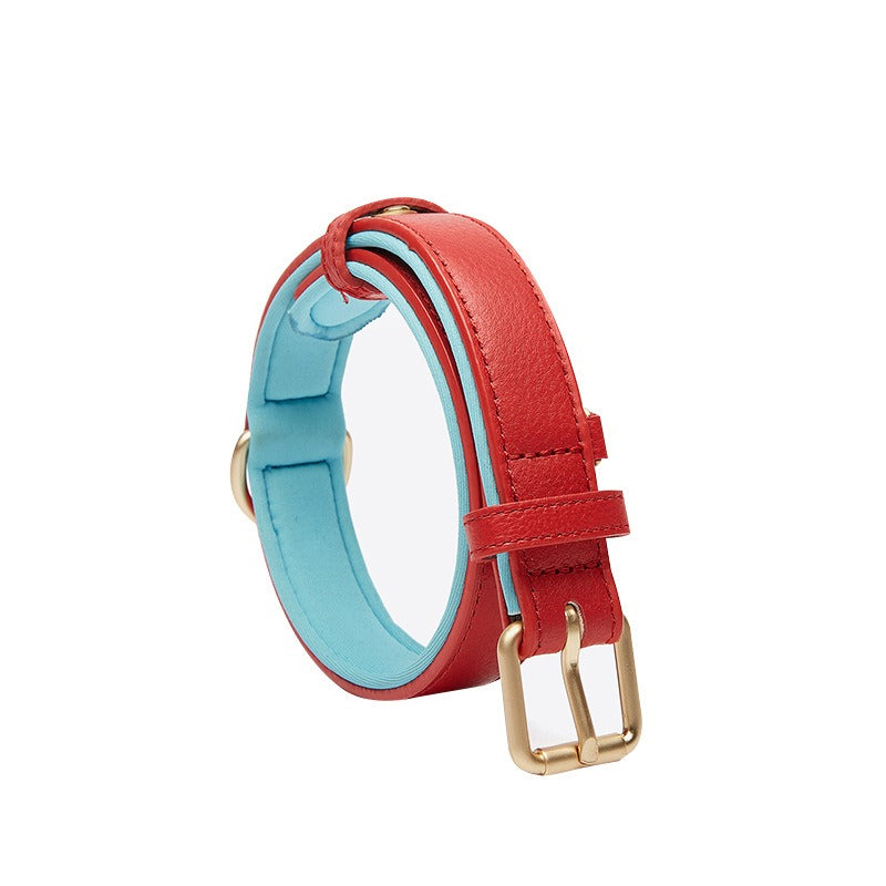 Luxury Leather Dog Collar – Wide Adjustable Wear-Resistant Collar for Dogs