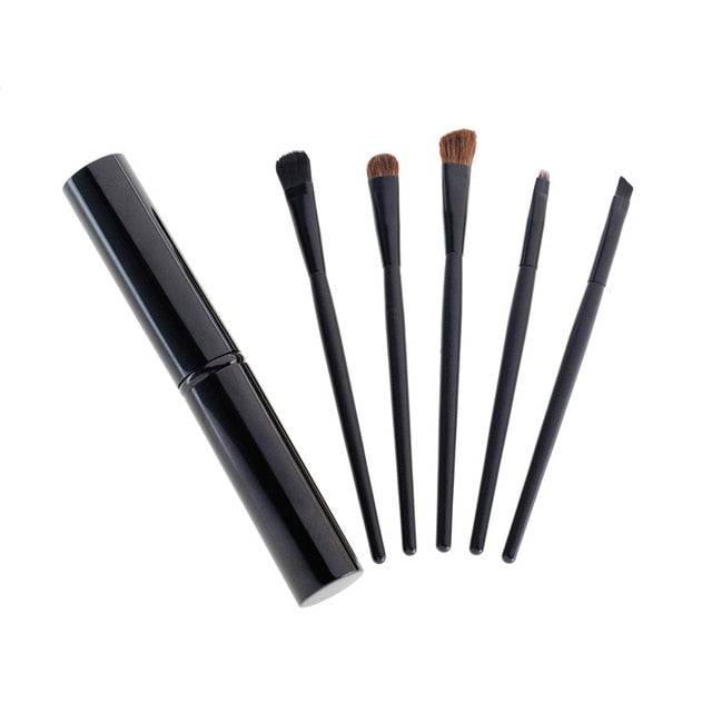 5-Piece Mini Makeup Brush Set – Portable Eye Makeup Brushes for Travel