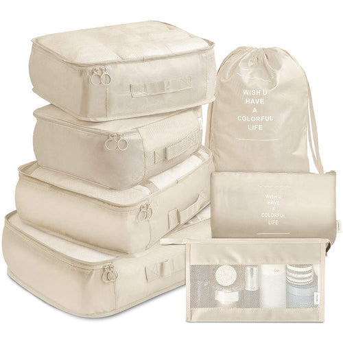 7-Piece Premium Packing Cubes Set – Thickened Travel Luggage Organizer Bags
