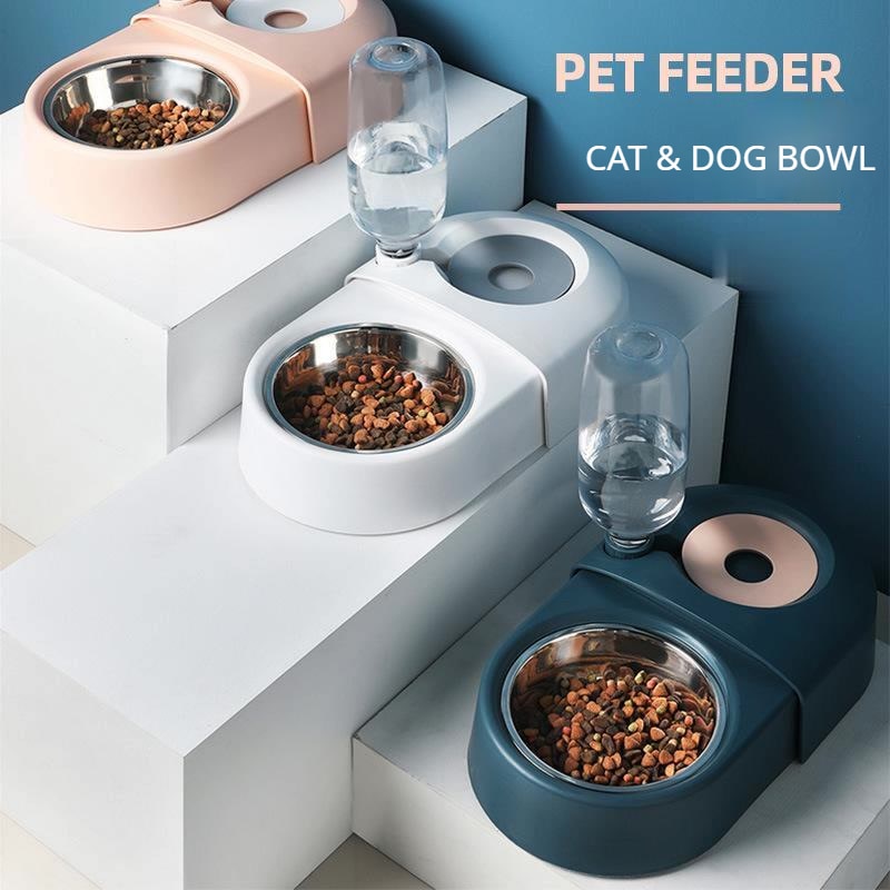 Automatic Pet Water Dispenser & Double Food Bowl for Dogs & Cats