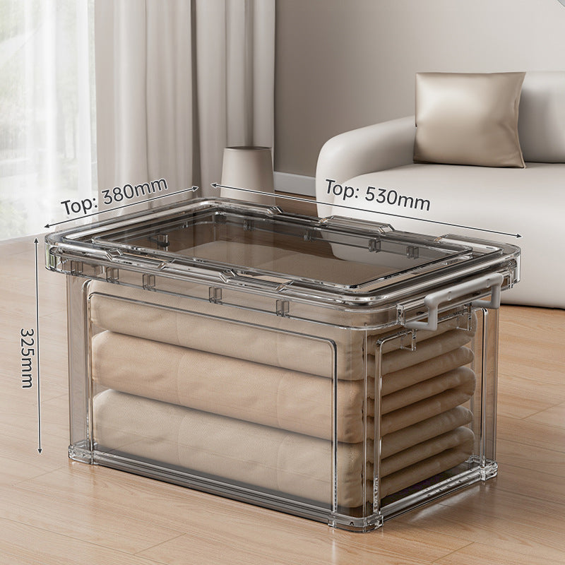 Large Transparent Storage Box with Lid – Stackable Organizer for Clothes, Toys & Household Essentials