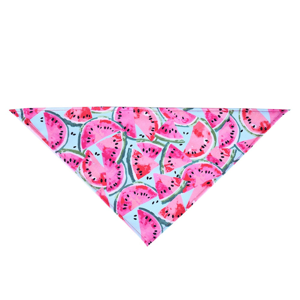 Fruit Print Cotton Pet Bandana | Adjustable Dog & Cat Scarf