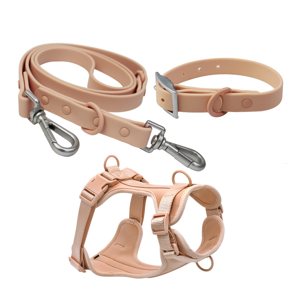 Waterproof PVC Dog Harness & Leash Set – Adjustable Anti-Bite Harness for Small & Medium Dogs