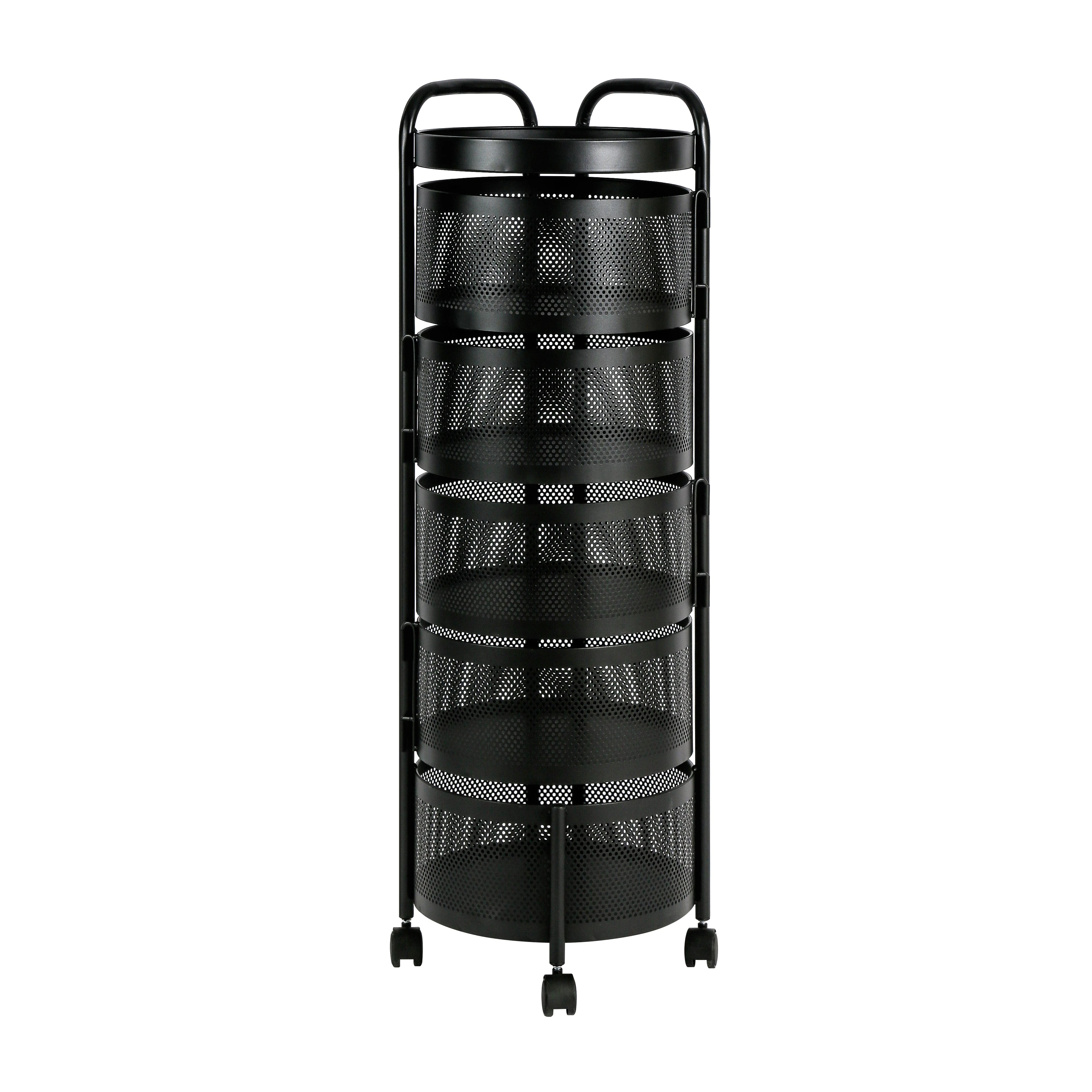 #￥5 Tier Rotating Kitchen Baskets Fruit and Vegetable Storage Kitchen Organization Solutions Rotating Pantry Organizers
