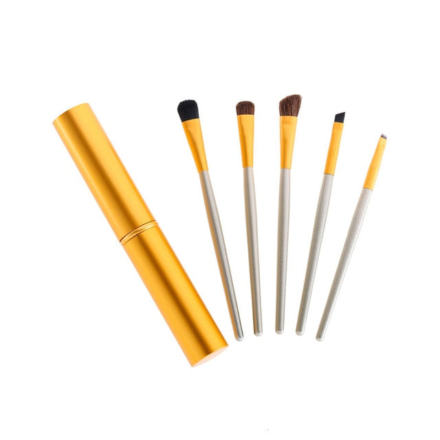 5-Piece Mini Makeup Brush Set – Portable Eye Makeup Brushes for Travel