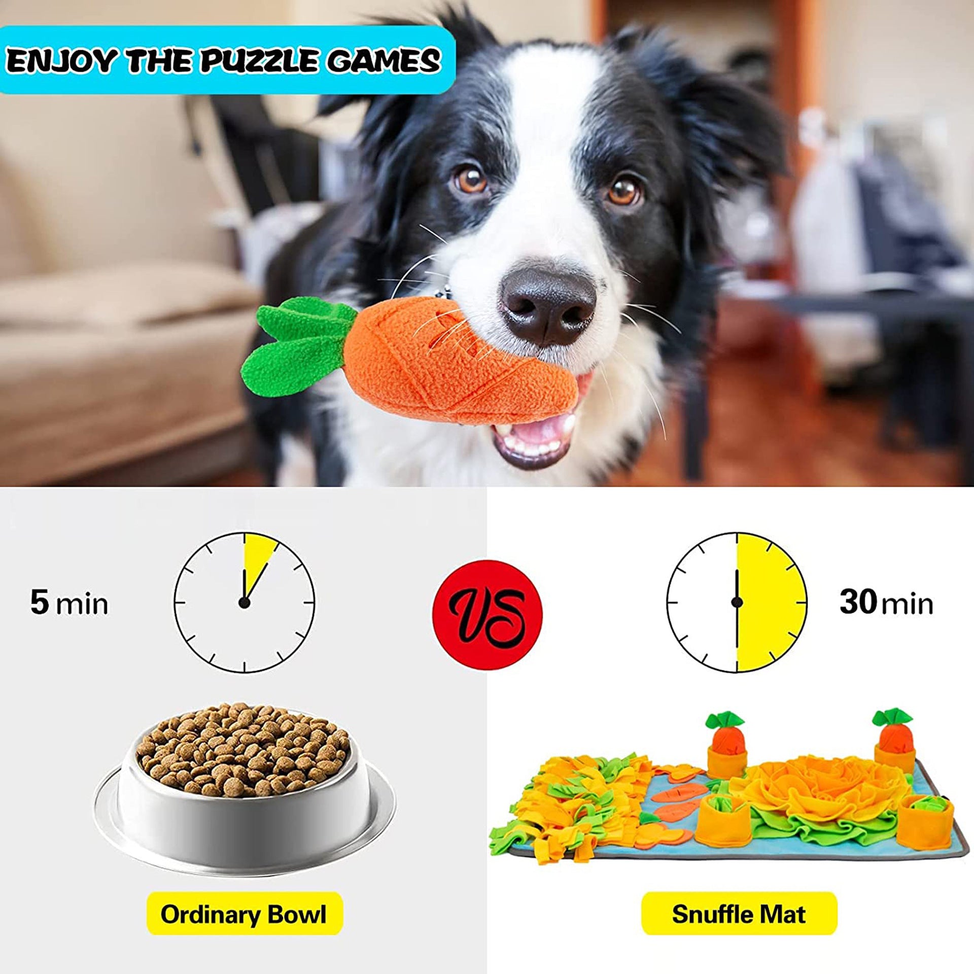 Interactive Dog Snuffle Mat – Plush Feeding Mat for Mental Enrichment & Slow Feeding (50 × 80 cm)