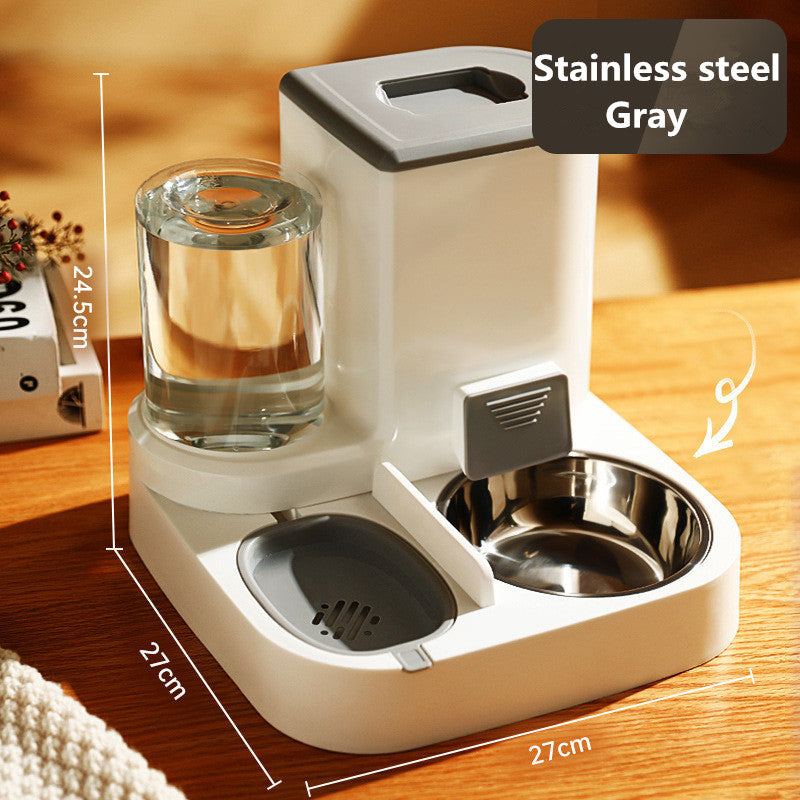 Automatic Pet Feeder with Stainless Steel Bowls – Gravity Food & Water Dispenser for Cats & Dogs
