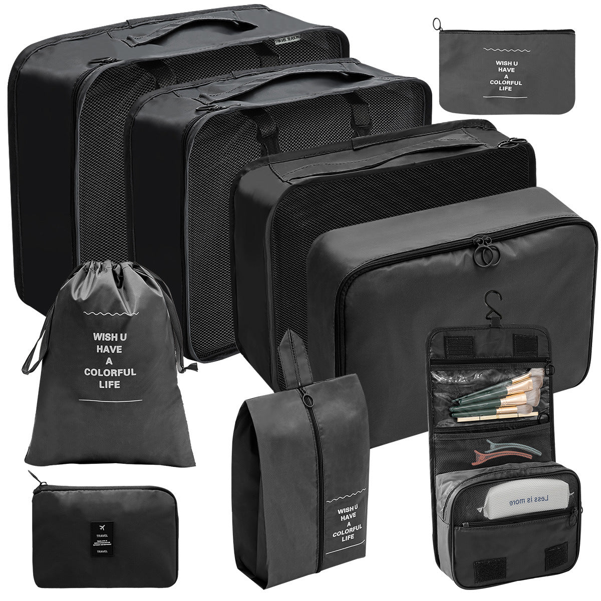 Travel Storage Bag Set for Toiletries Cosmetics and Digital Accessories