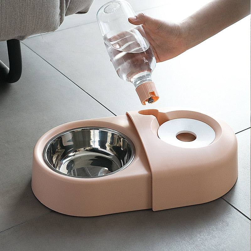 Automatic Pet Water Dispenser & Double Food Bowl for Dogs & Cats