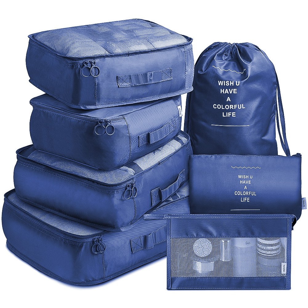 7-Piece Premium Packing Cubes Set – Thickened Travel Luggage Organizer Bags