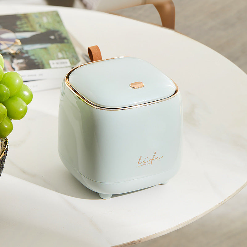 Desktop Trash Can with Lid – Press-Top Mini Waste Bin for Coffee Table, Office & Bathroom